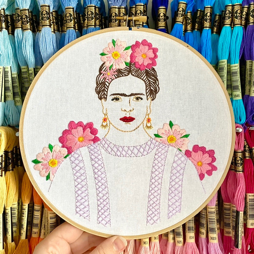 frida kahlo embroidery kit by the craft kit