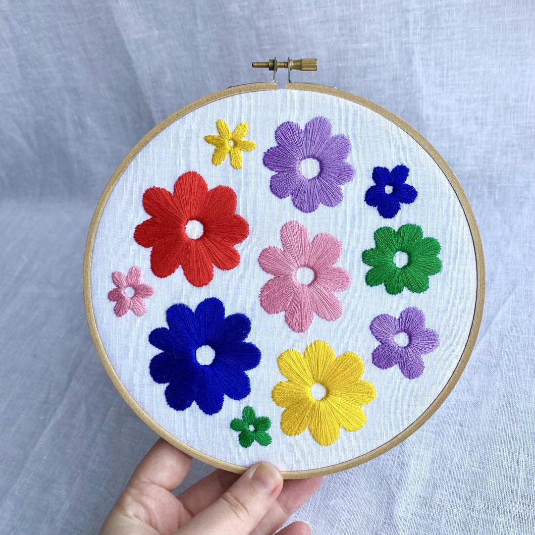 bright blooms embroidery kit DIY craft the crafty cowgirl