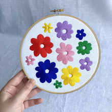 Load image into Gallery viewer, bright blooms embroidery kit DIY craft the crafty cowgirl
