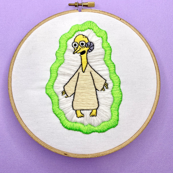mr burns embroidery kit from the crafty cowgirl