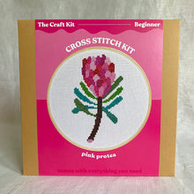 Load image into Gallery viewer, Pink Protea Cross Stitch Kit
