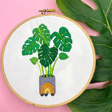 Load image into Gallery viewer, monstera embroidery kit by the craft kit from the crafty cowgirl
