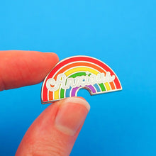 Load image into Gallery viewer, anxious rainbow enamel pin from the crafty cowgirl

