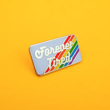 Load image into Gallery viewer, forever tired rainbow enamel pin from the crafty cowgirl
