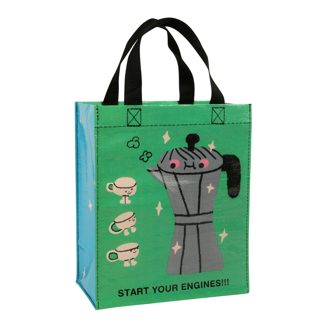 start your engines coffee handy tote bag blue q the crafty cowgirl
