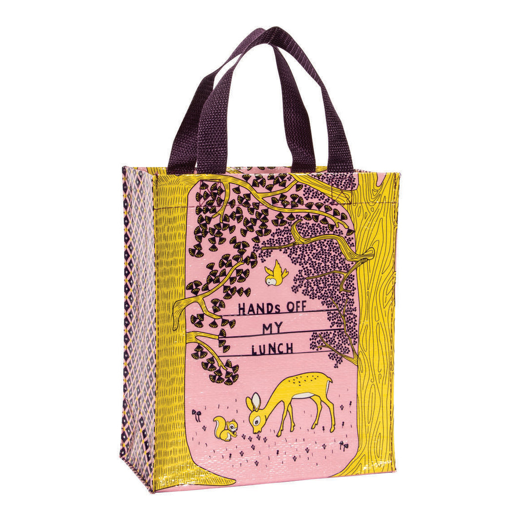 hands off my lunch handy tote bag blue q the crafty cowgirl