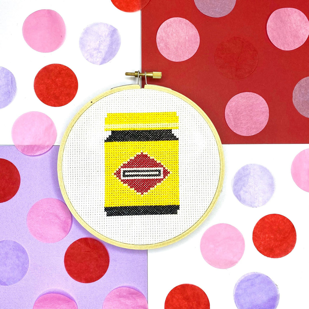 vegemite cross stitch kit from the crafty cowgirl